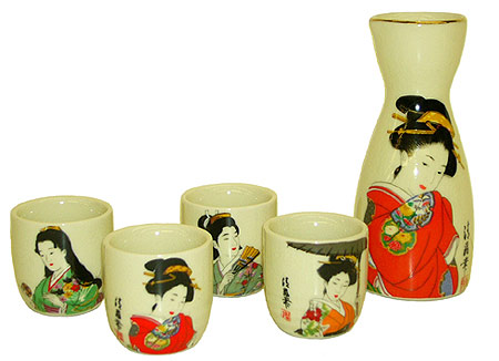 sake set geisha