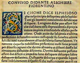 Un'edizione del 1480 del Convivio di Dante